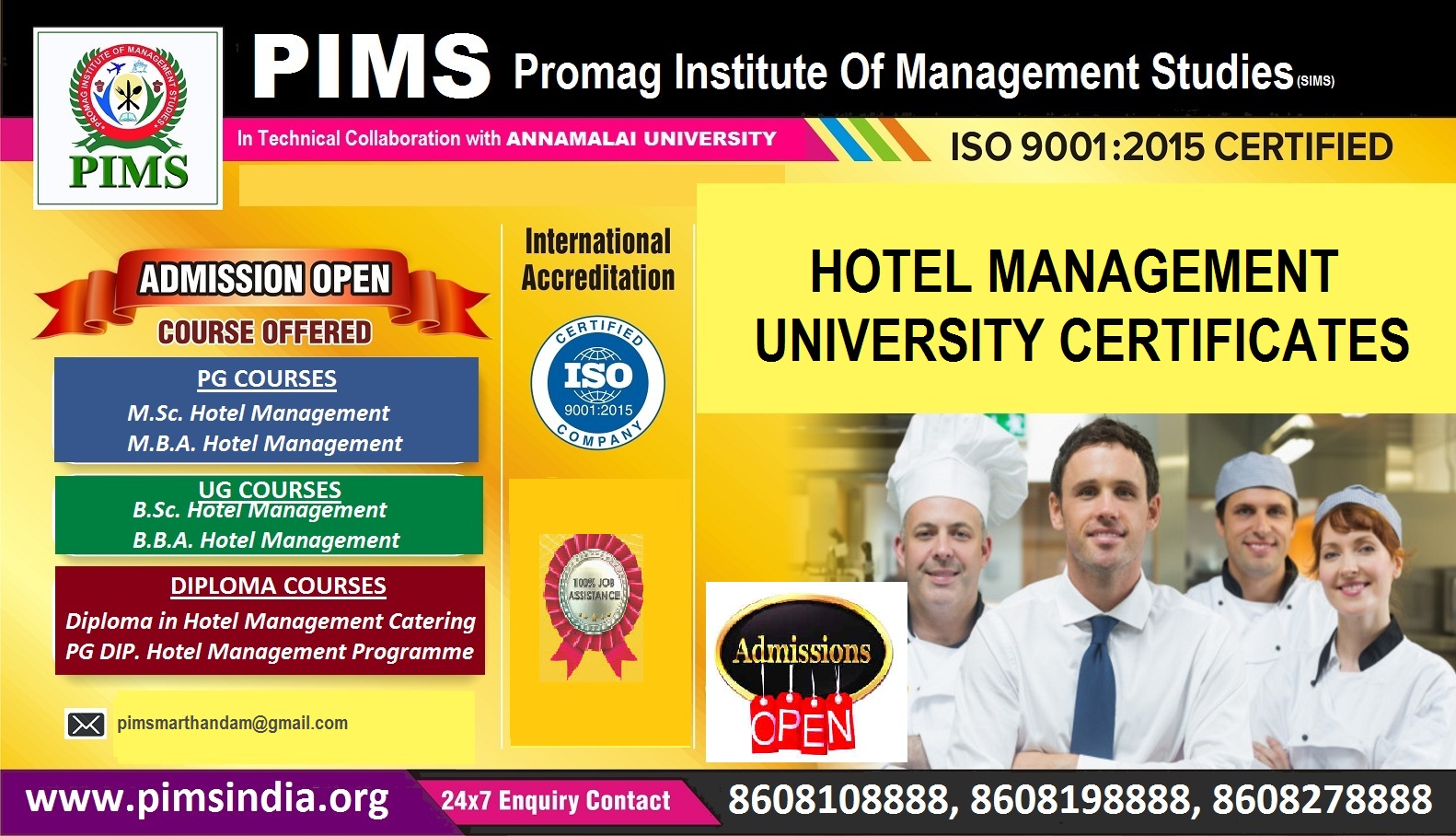 PIMS Hotel Management Courses