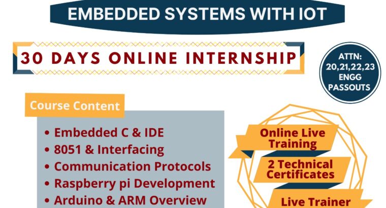 Embedded Systems online Internship Training