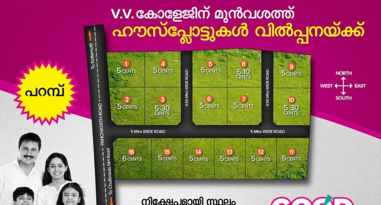 HOUSE PLOTS AVAILABLE IN PALAKKAD