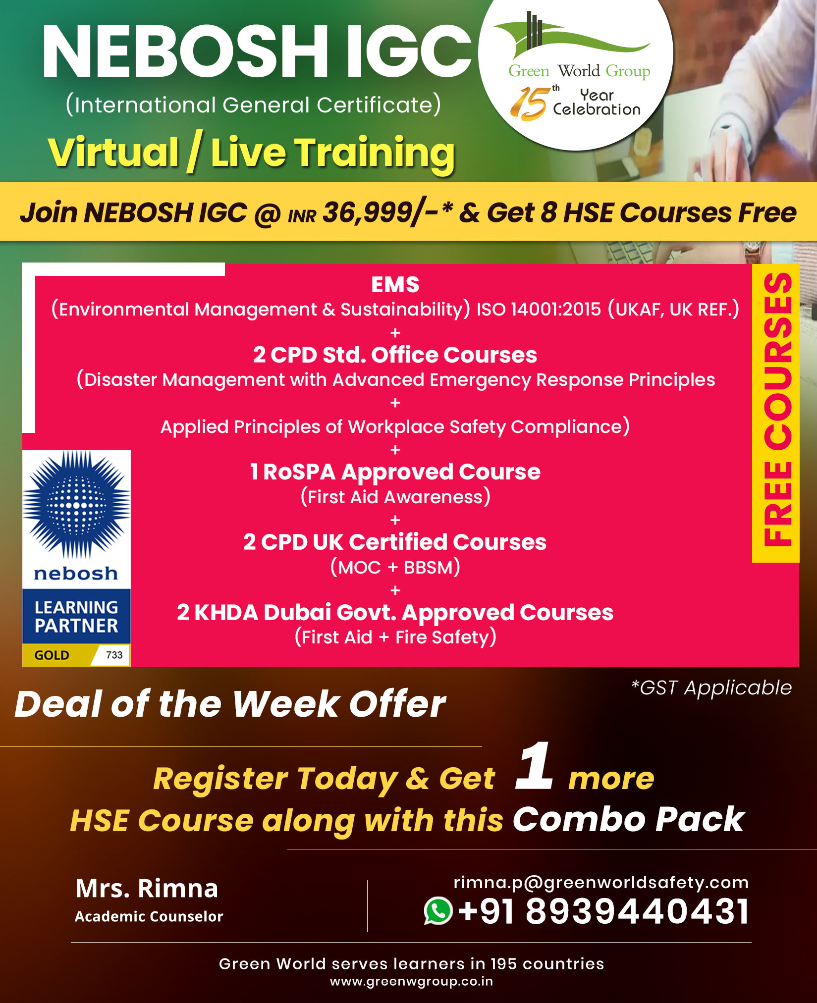 Great Offer On NEBOSH Course in Cochin